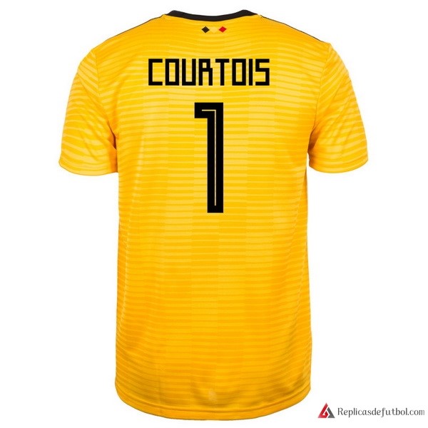 Camiseta Seleccion Belgica Segunda equipación Courtois 2018 Amarillo